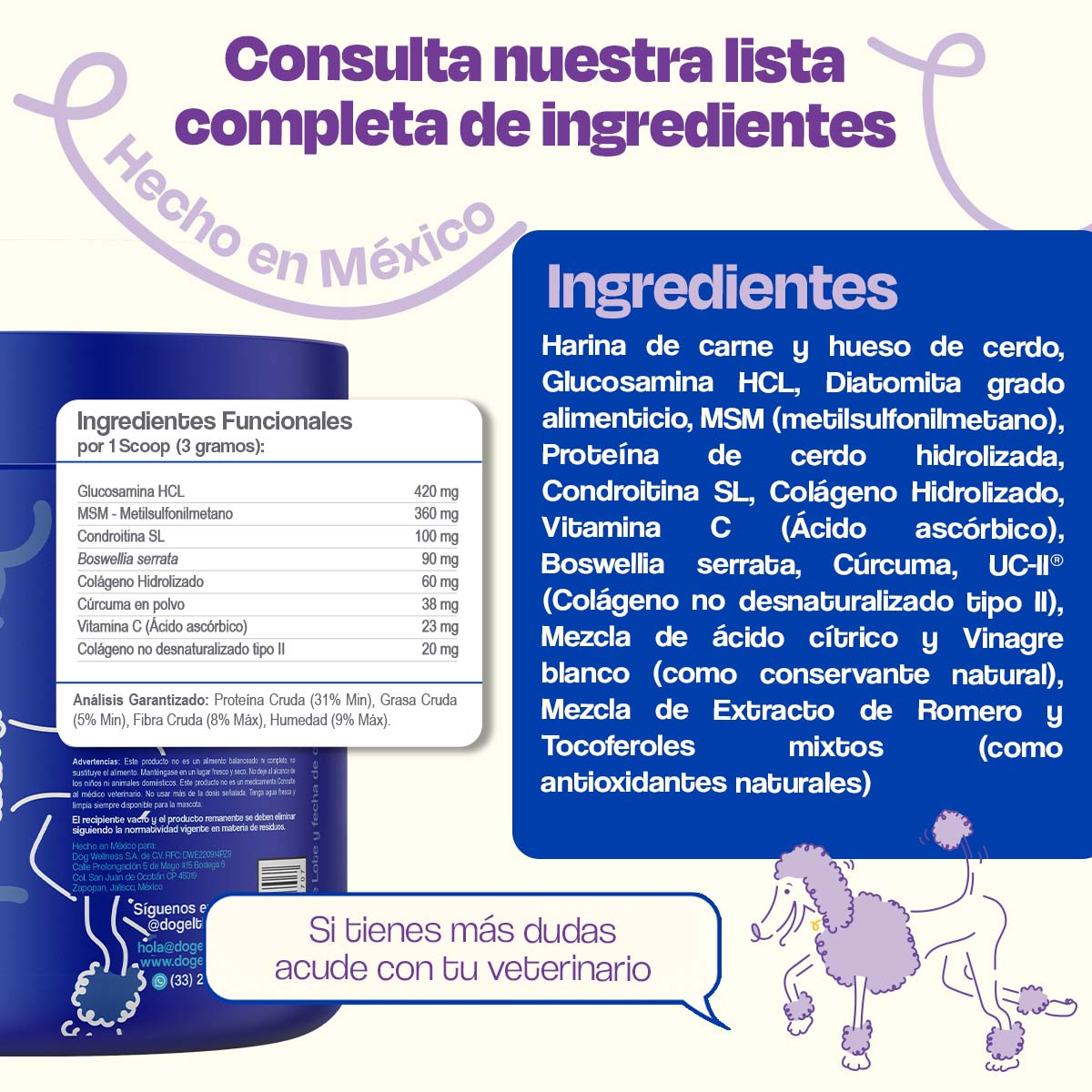 Suplemento para Articulaciones de Perros (Sabor=Cerdo)