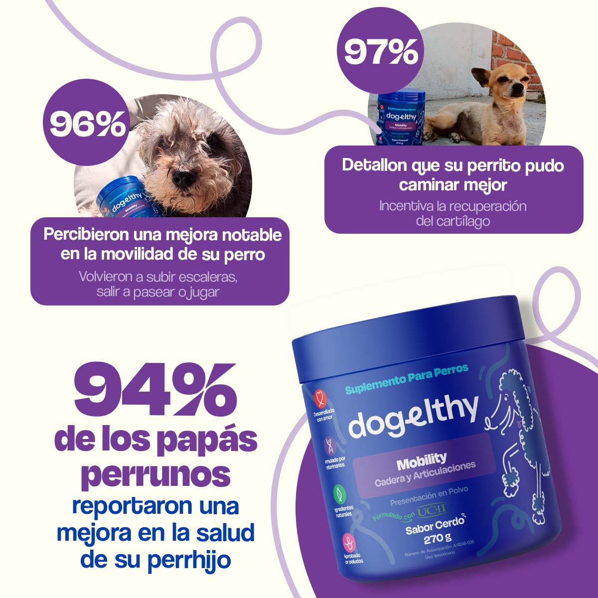 Suplemento para Articulaciones de Perros (Sabor=Cerdo)