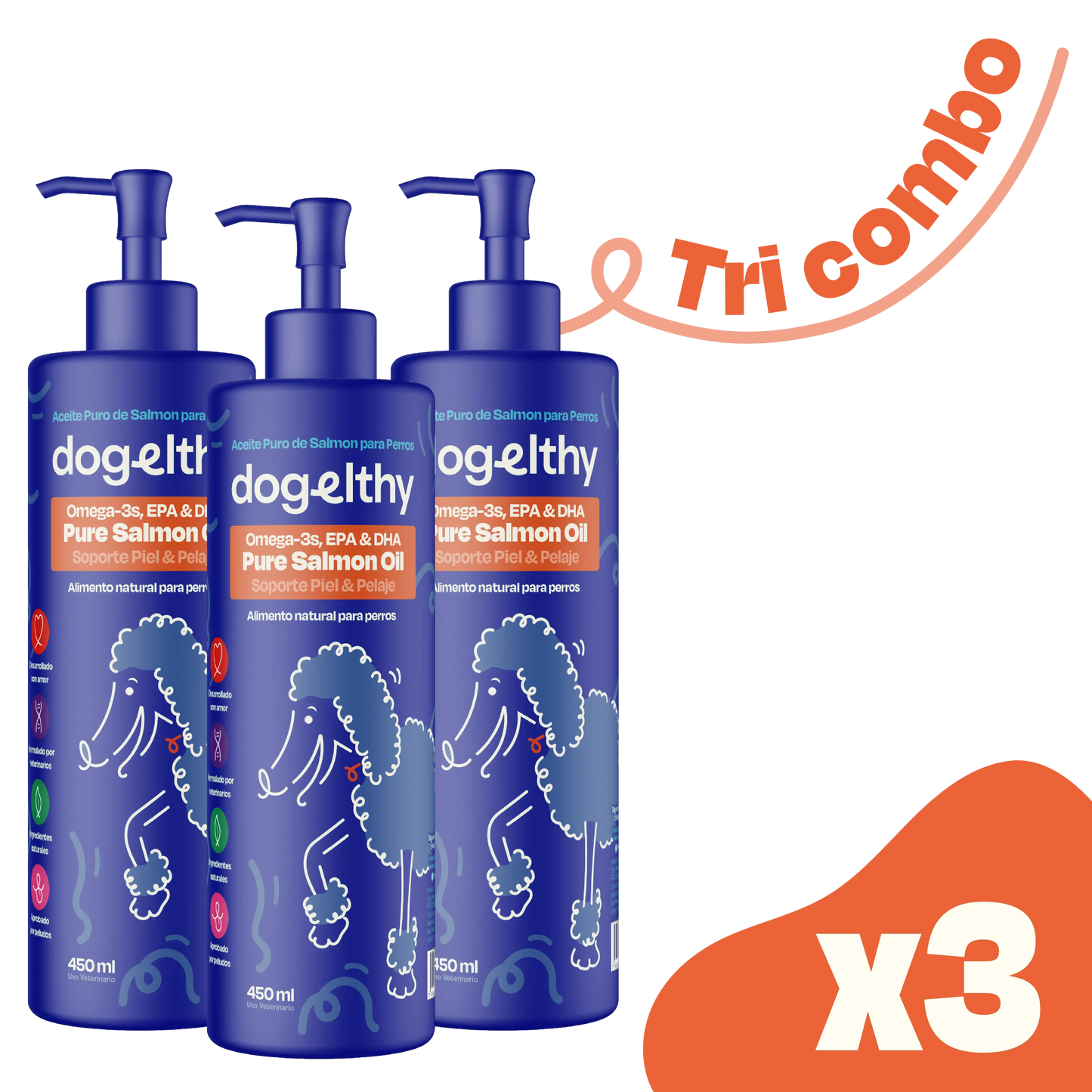 Pure Salmon Oil - Kit de 3 Piezas