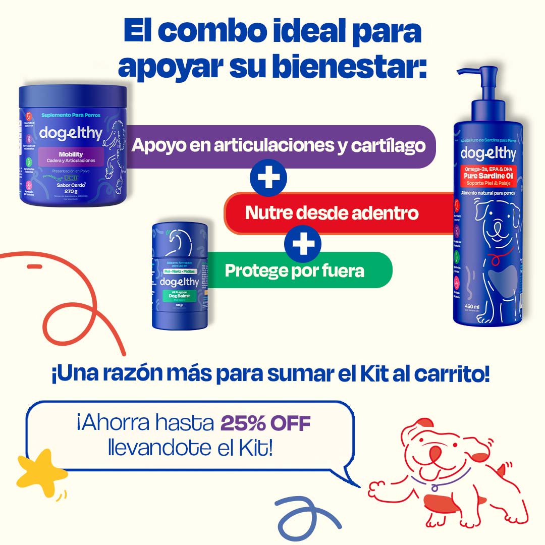 Kit para Articulaciones con Aceite de Sardina para Perros (Sabor=Cerdo)