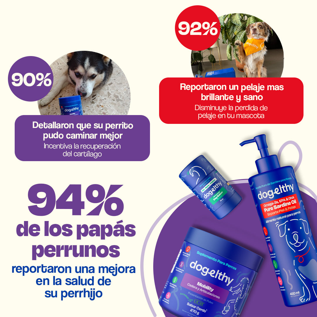 Kit para Articulaciones con Aceite de Sardina para Perros (Sabor=Cerdo)