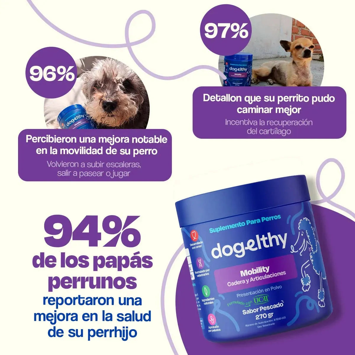 Suplemento para Articulaciones de Perros (Sabor=Pescado)