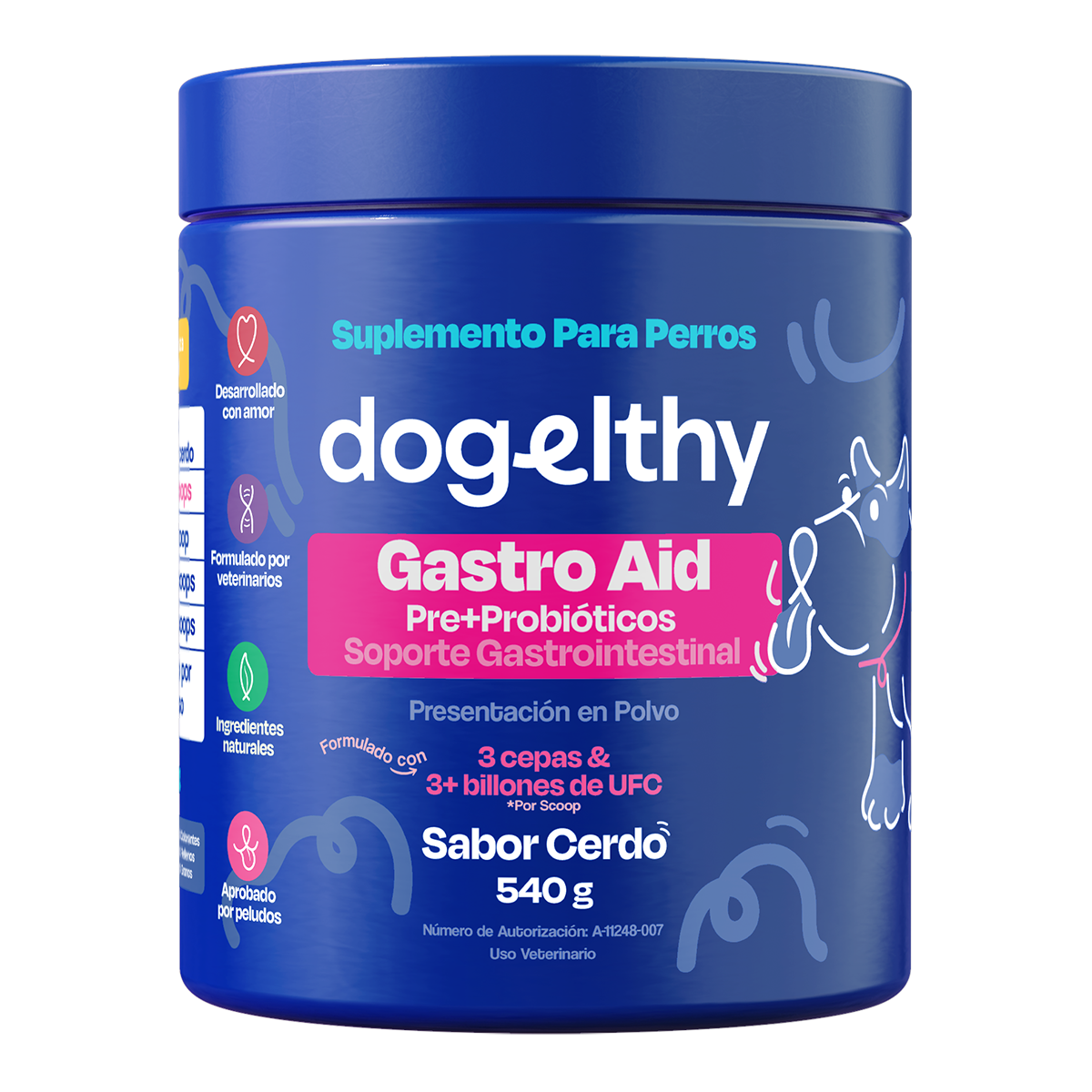 Probióticos para Perros (Tamaño=540 gr Sabor=Cerdo)