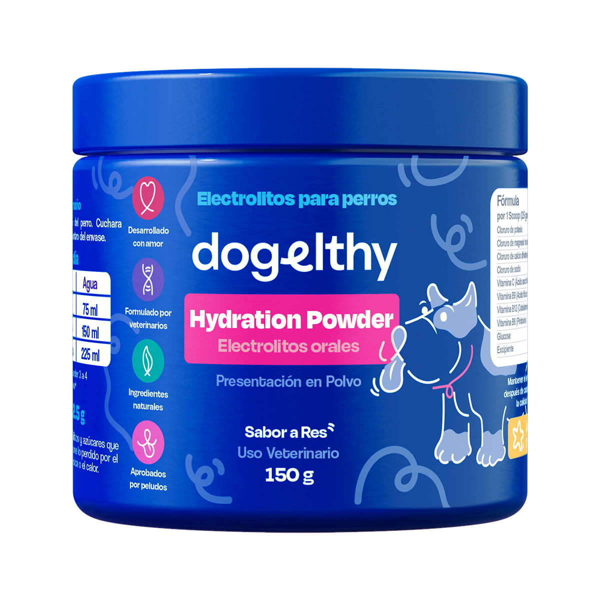 Electrolitos para Perros (Rinde 4.5 Lts) - Hydration Powder