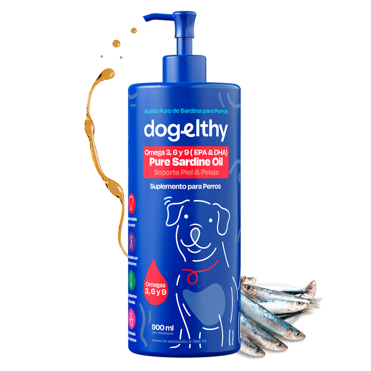 Aceite de Sardina para Perros (Tamaño=900 ml)