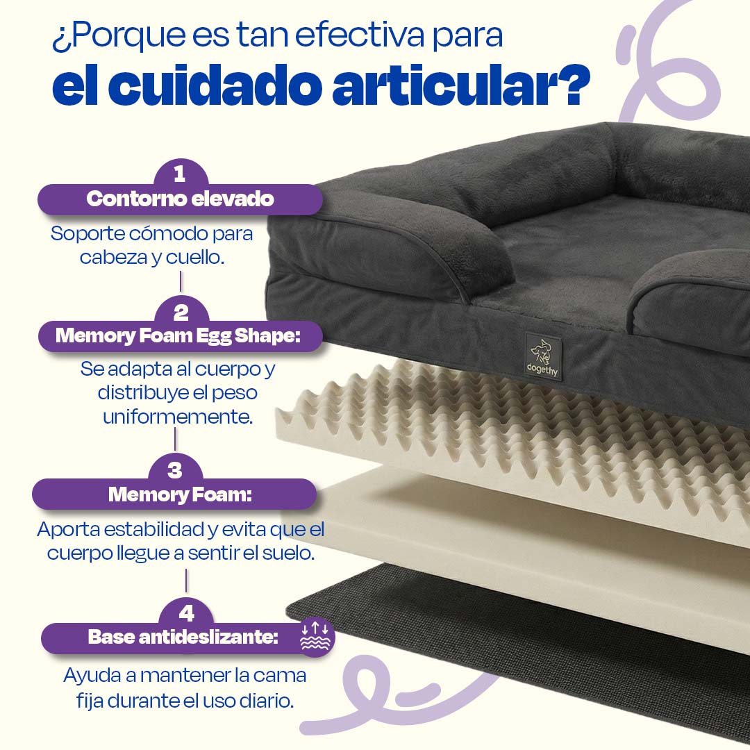 Cama Ortopédica para perros de Memory Foam para la Salud Articular