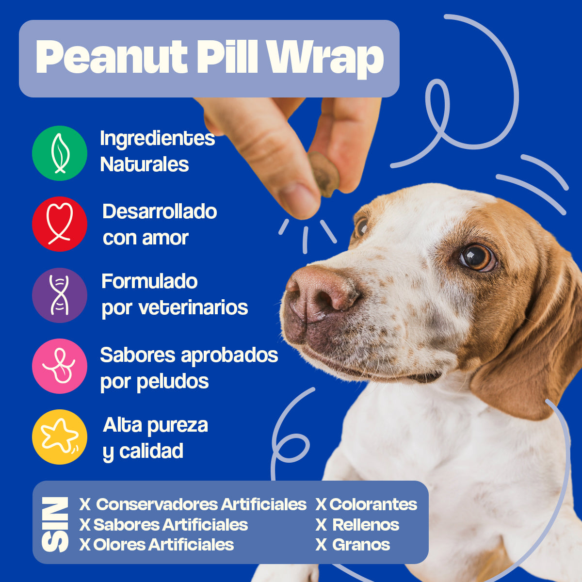 Recubrimiento de Pastillas para Perros Sabor Crema de Cacahuate - Pill Wrap