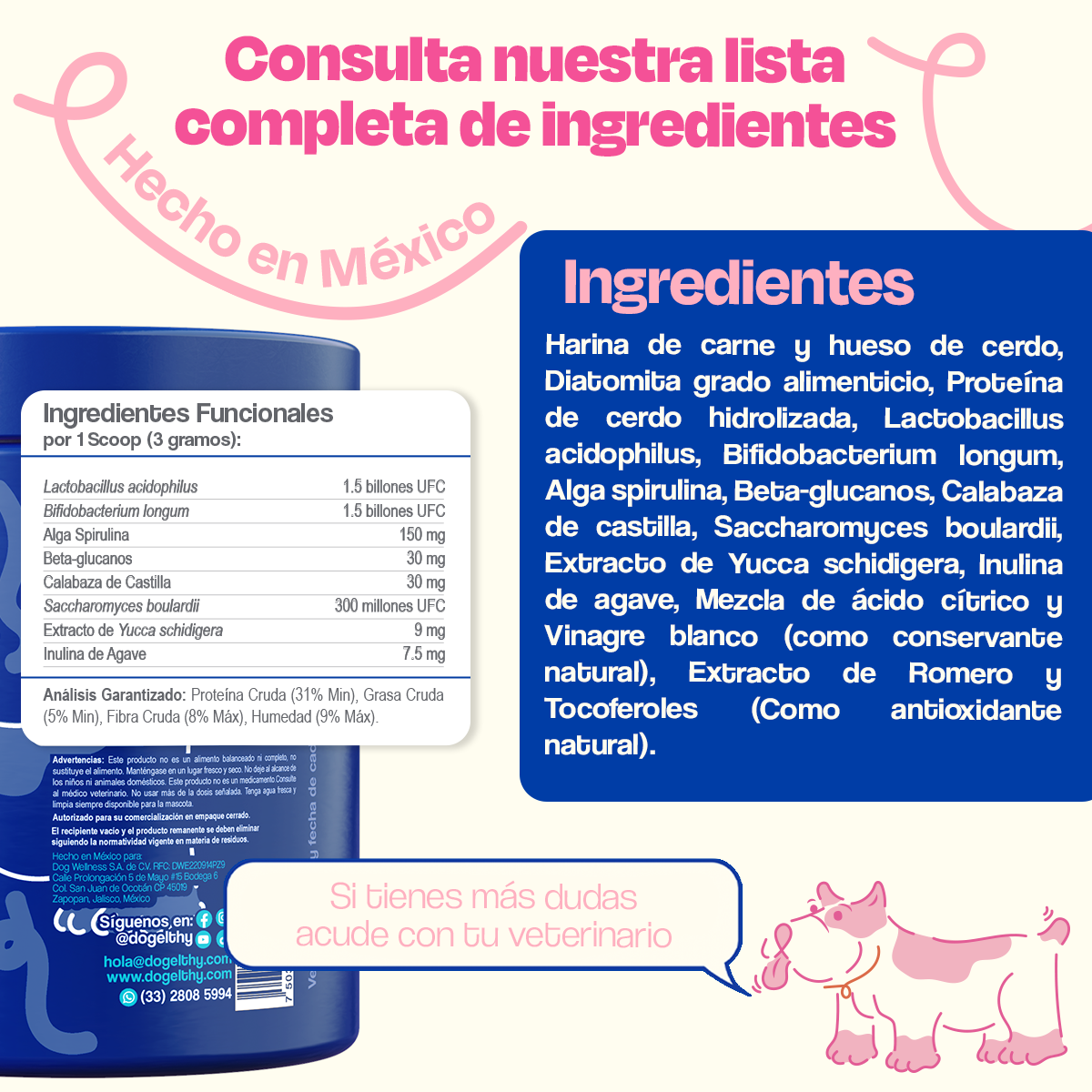Probióticos para Perros (Tamaño=540 gr Sabor=Cerdo)