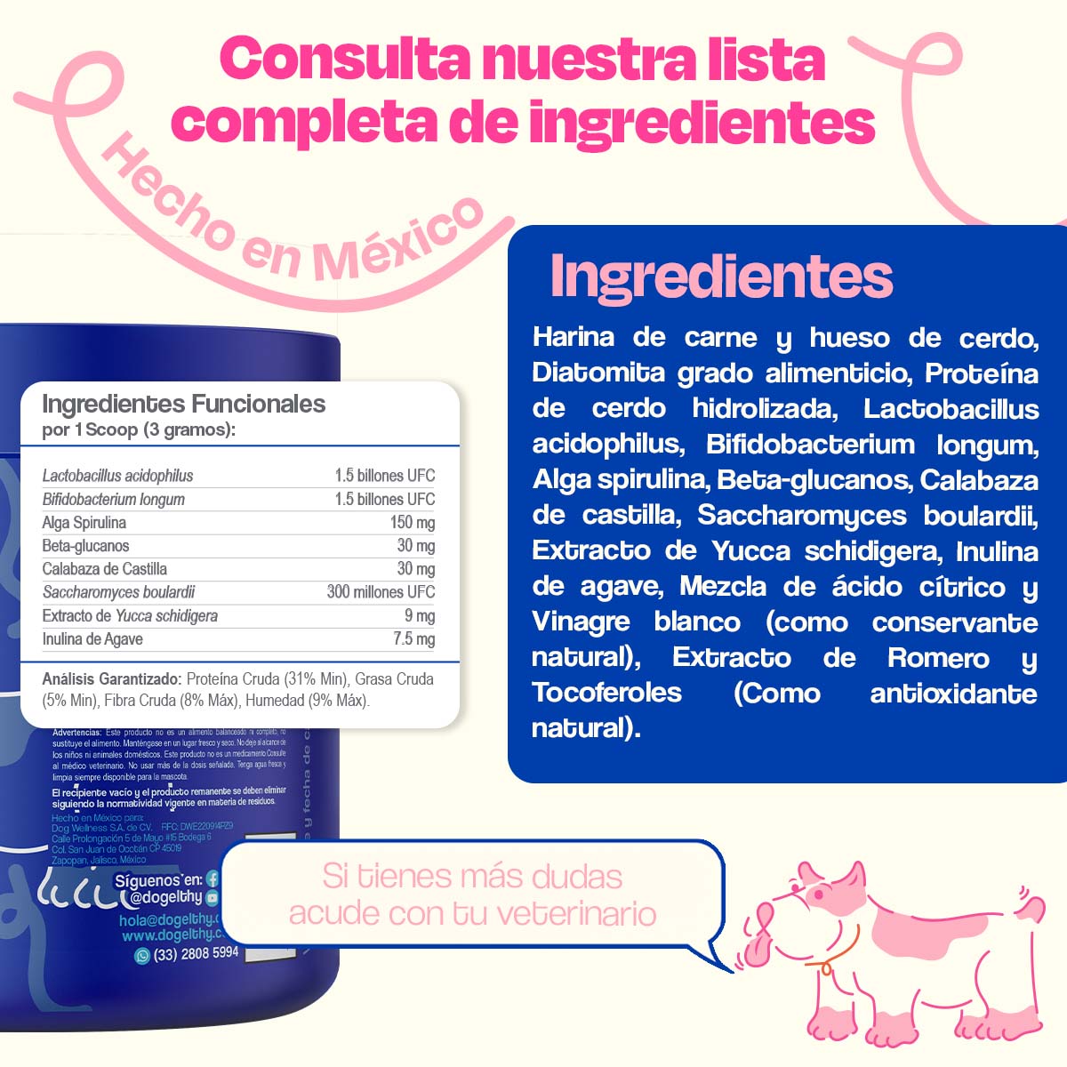 Probióticos para Perros (Sabor=Cerdo)