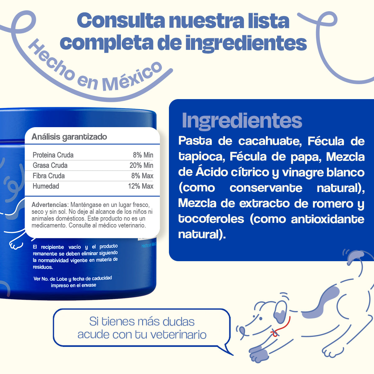 Recubrimiento de Pastillas para Perros Sabor Crema de Cacahuate - Pill Wrap
