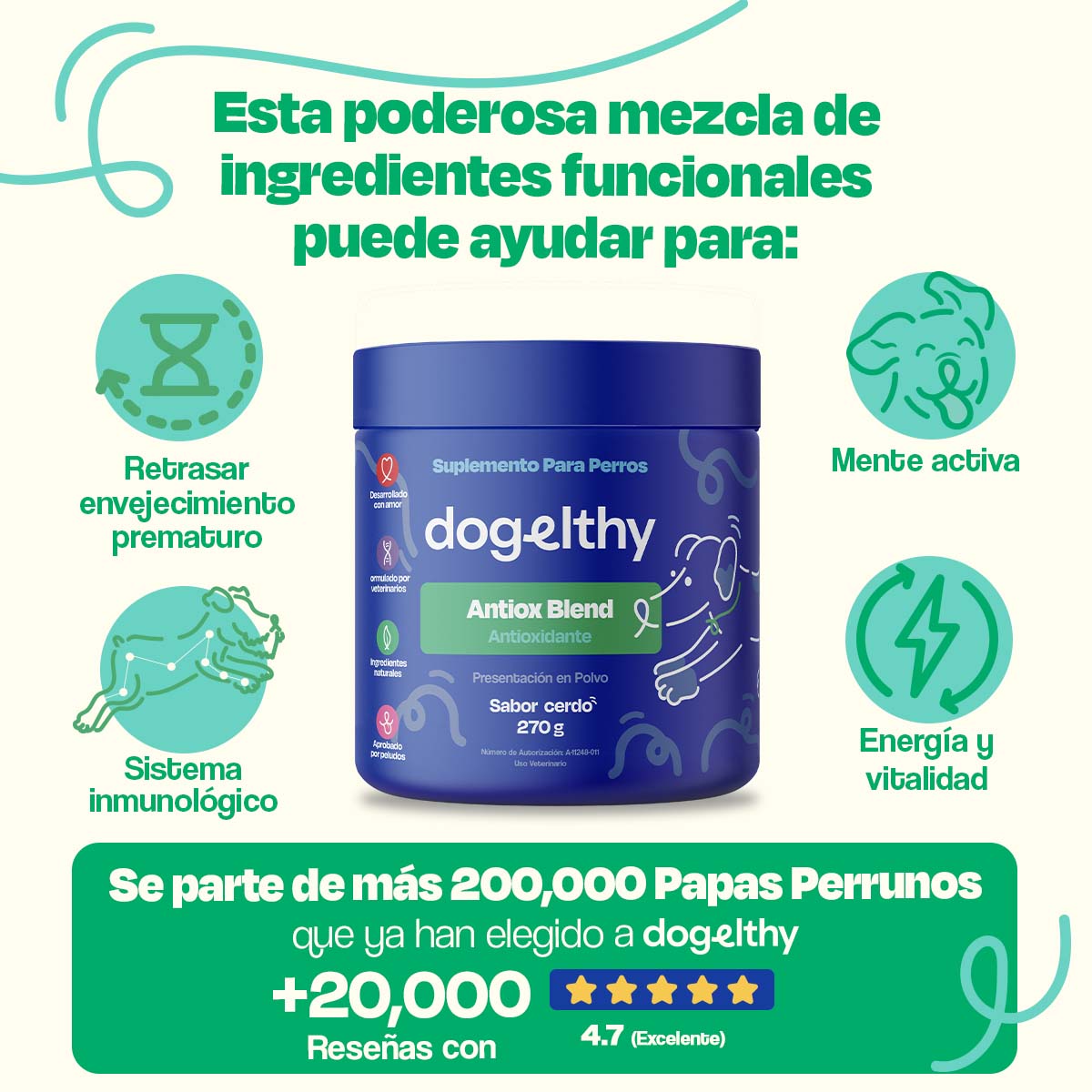 Antioxidante para Perros - Antiox Blend