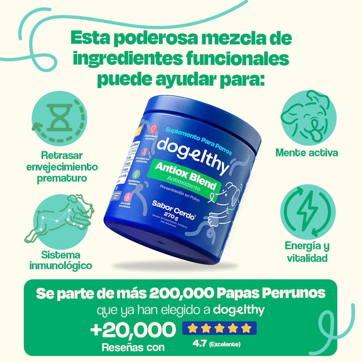 Antioxidante para Perros - Antiox Blend