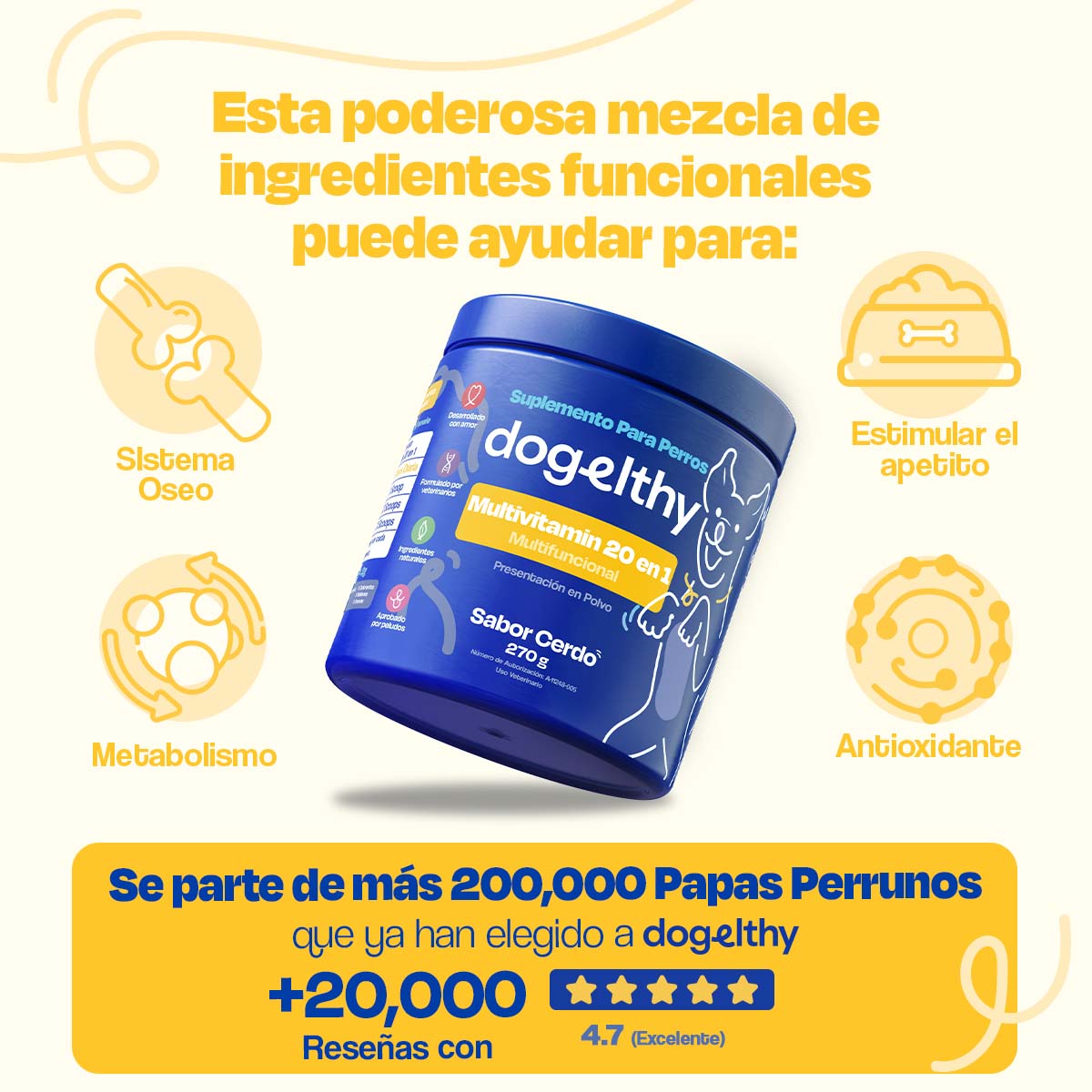 Multivitaminico para Perro - Multivitamin 20 en 1