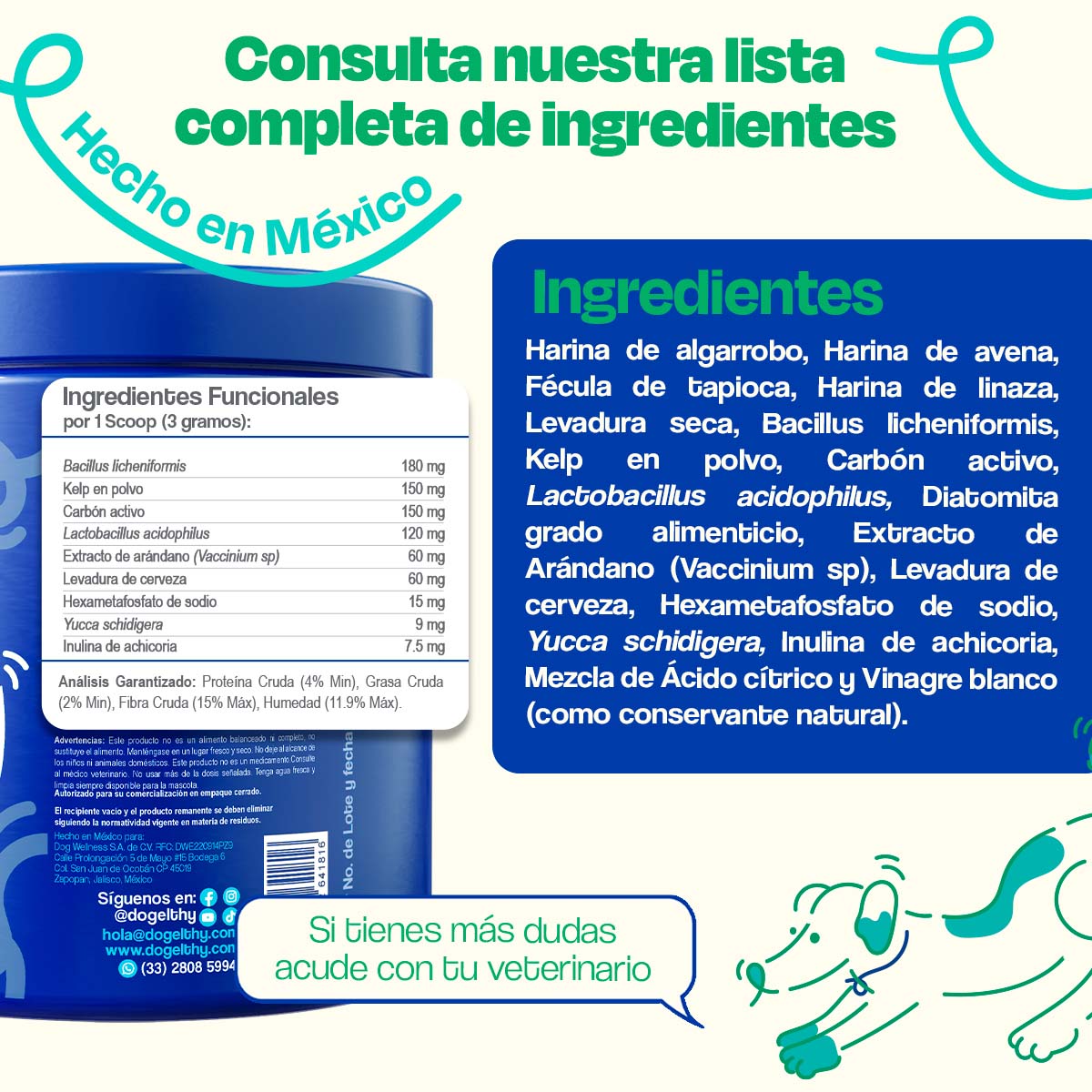 Suplemento para Mal Aliento de Perro (Tamaño=270 gr)