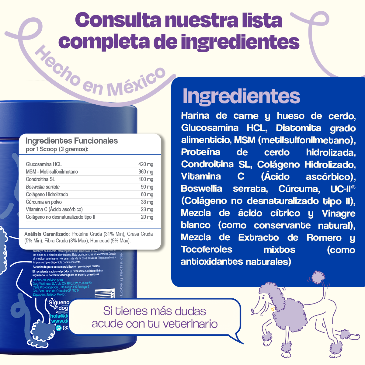 Suplemento para Articulaciones de Perros (Tamaño=549 gr Sabor=Cerdo)