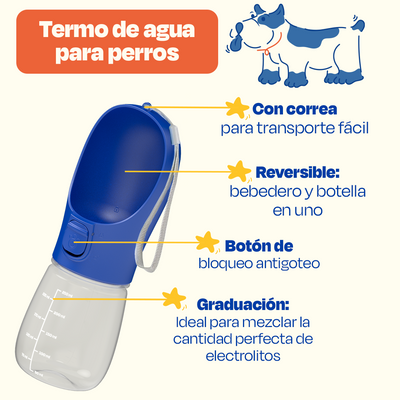 Termo para Perro - Bebedero de agua Portátil 250 ml
