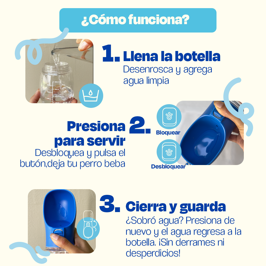 Termo para Perro - Bebedero de agua Portátil 250 ml