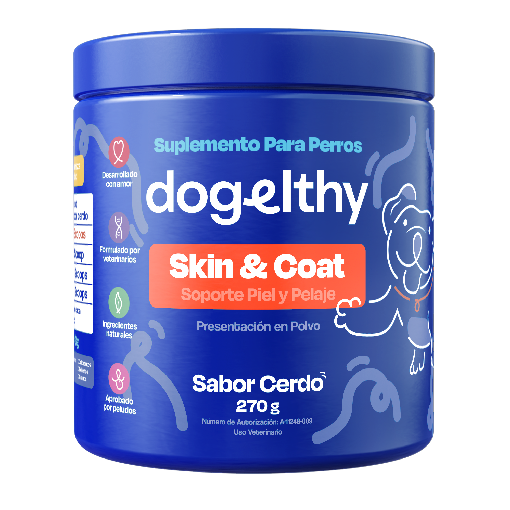 Suplemento para Pelaje y Piel de Perro (Sabor=Cerdo)