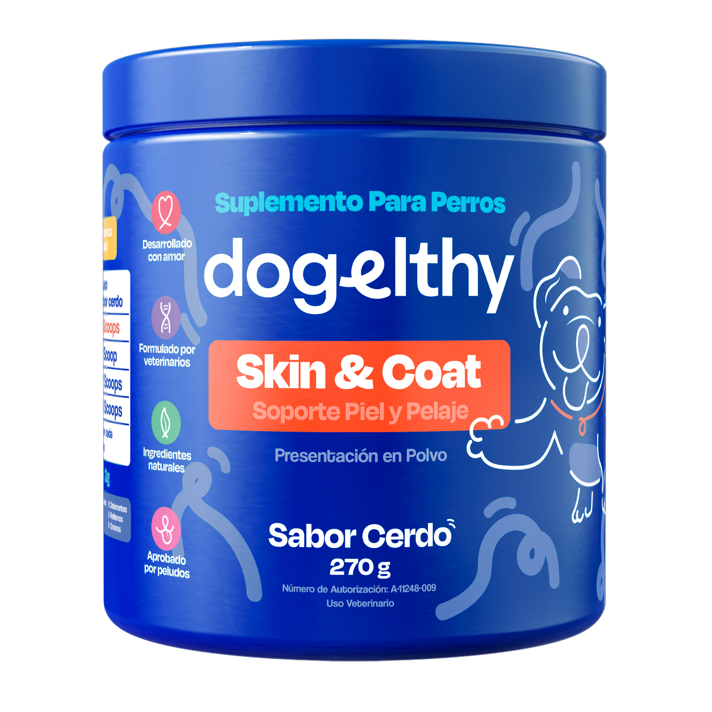 Suplemento para Pelaje y Piel de Perro (Sabor=Cerdo)