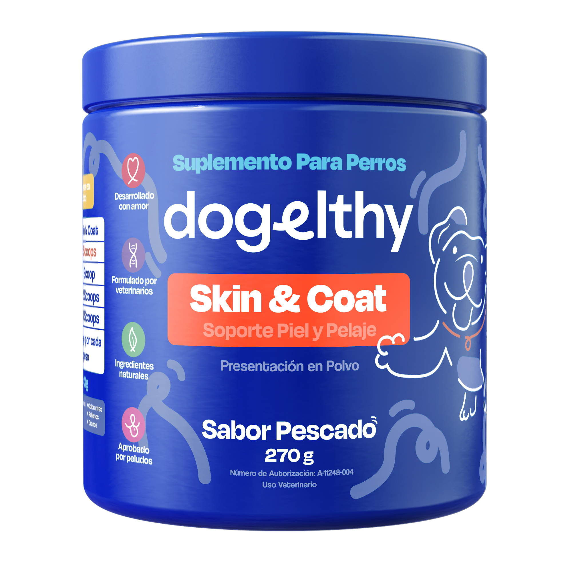 Suplemento para Pelaje y Piel de Perro (Sabor=Pescado)