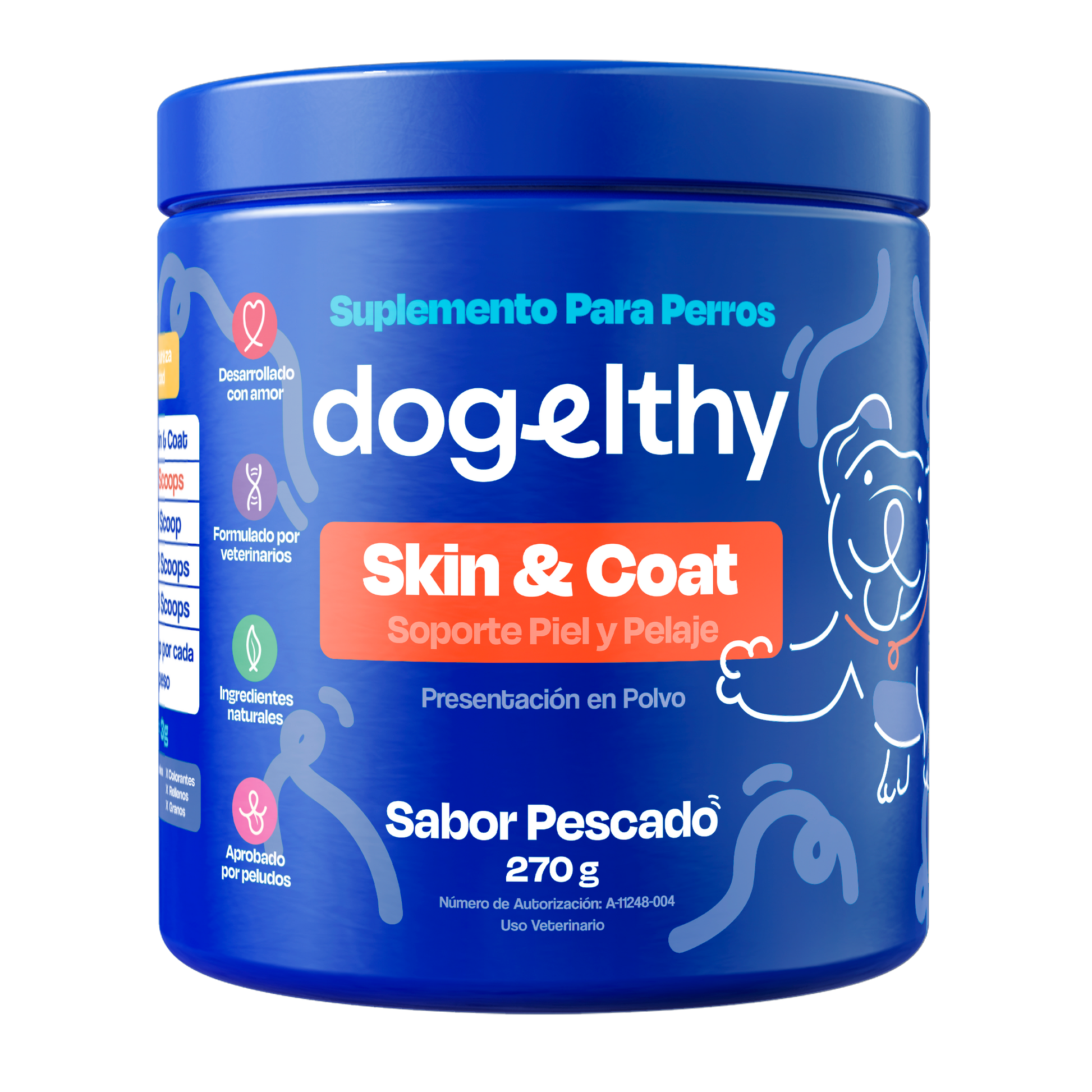Suplemento para Pelaje y Piel de Perro (Sabor=Pescado)