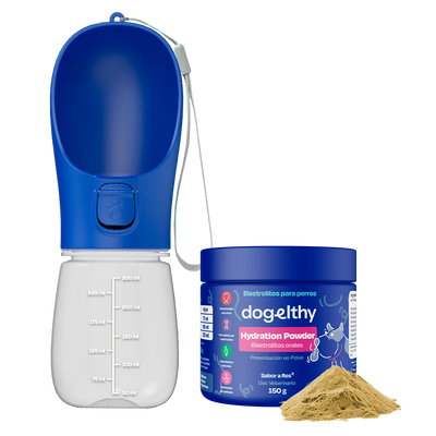 Electrolitos + Bebedero portátil para Perros