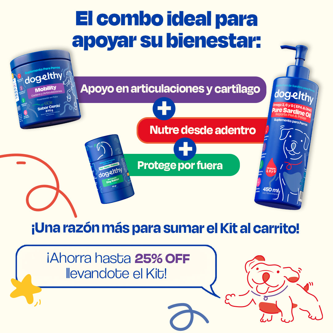 Kit para Articulaciones con Aceite de Sardina para Perros (Sabor=Cerdo)