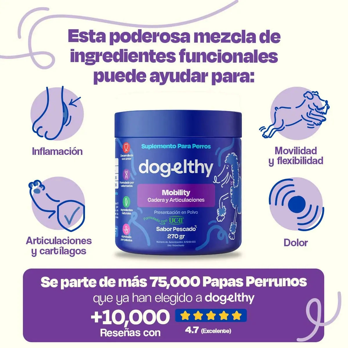 Suplemento para Articulaciones de Perros - Mobility - Dogelthy